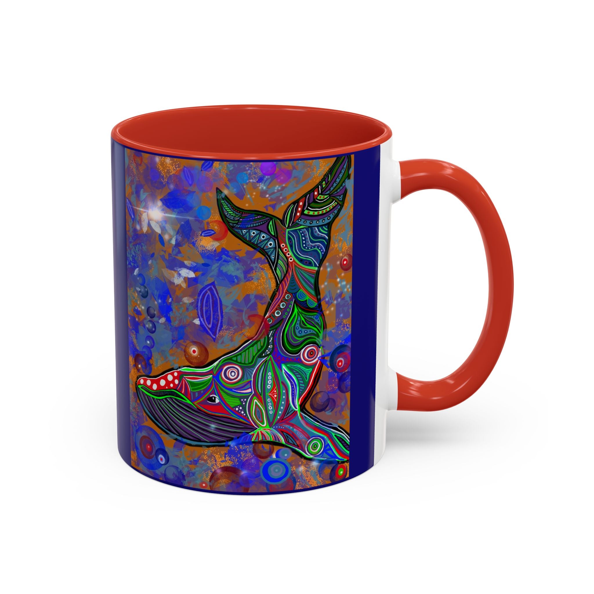 Colorful Whale Accent Coffee Mug