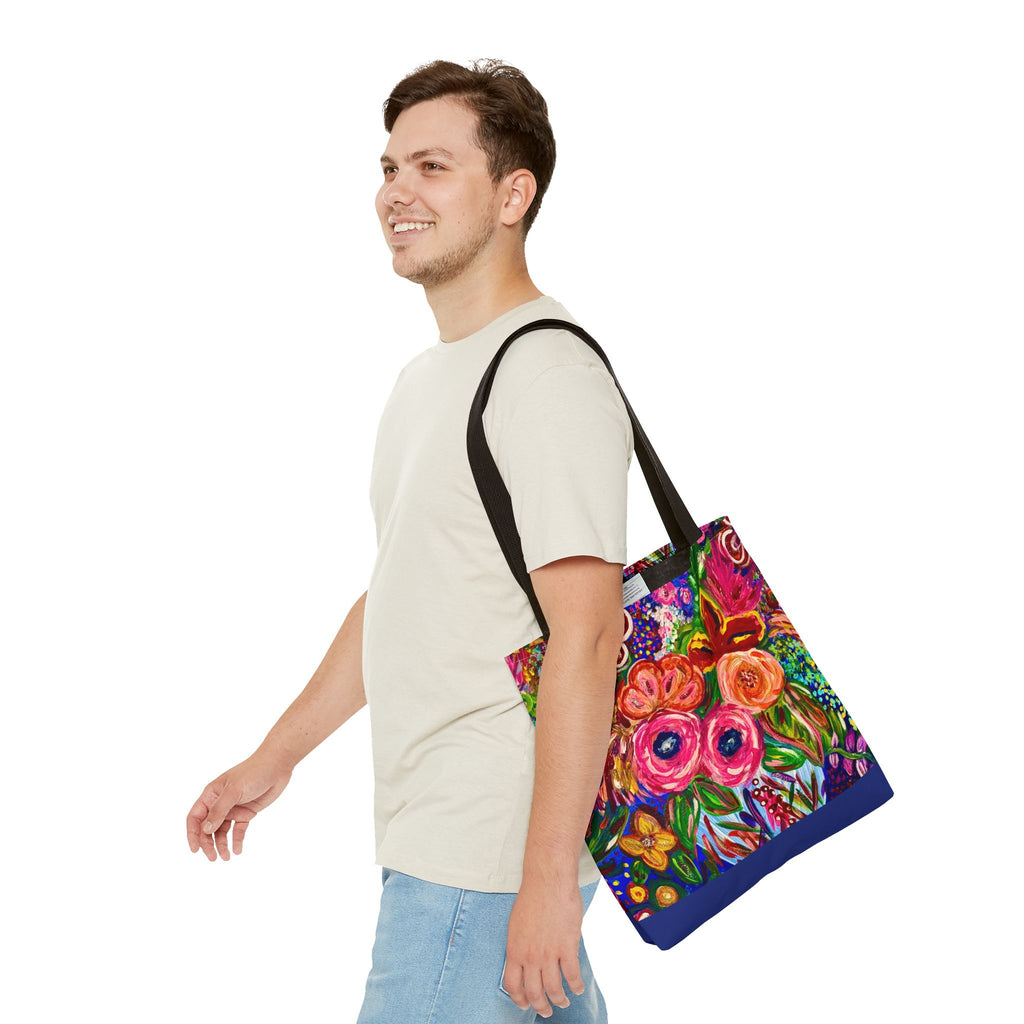 Floral Burst Tote Bag – Colorful Hand-Painted Garden Print AOP