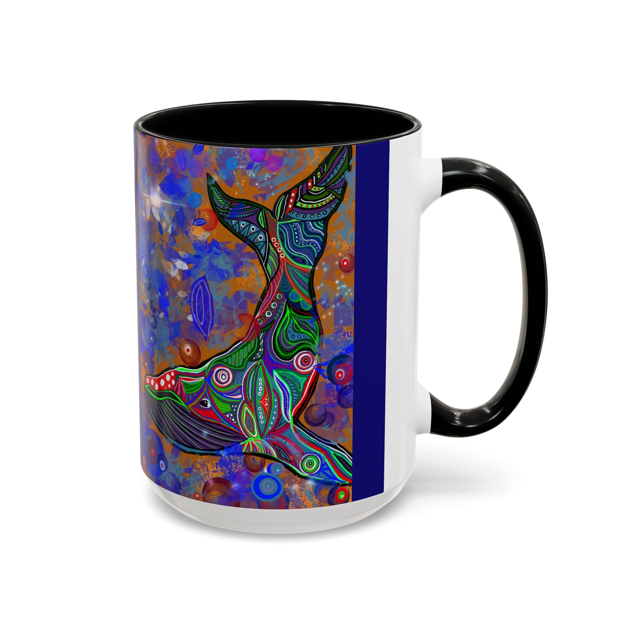 Colorful Whale Accent Coffee Mug