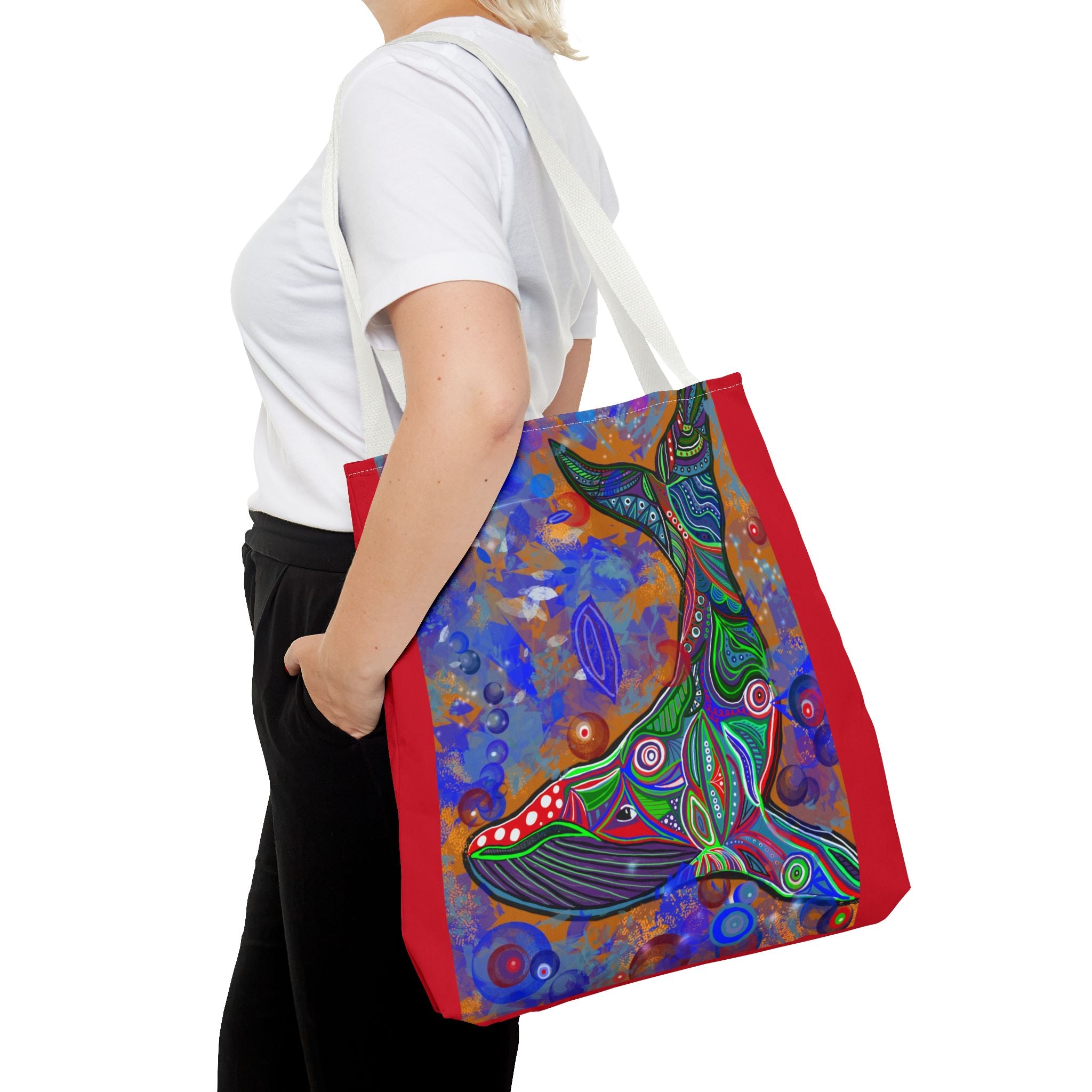 Colorful Whale Art Tote Bag - Eco-Friendly & Stylish Beach Accessory