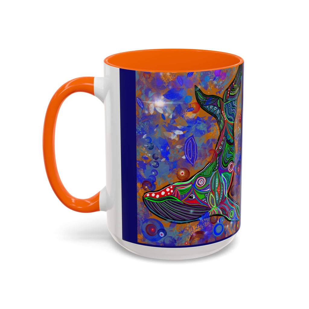 Colorful Whale Accent Coffee Mug