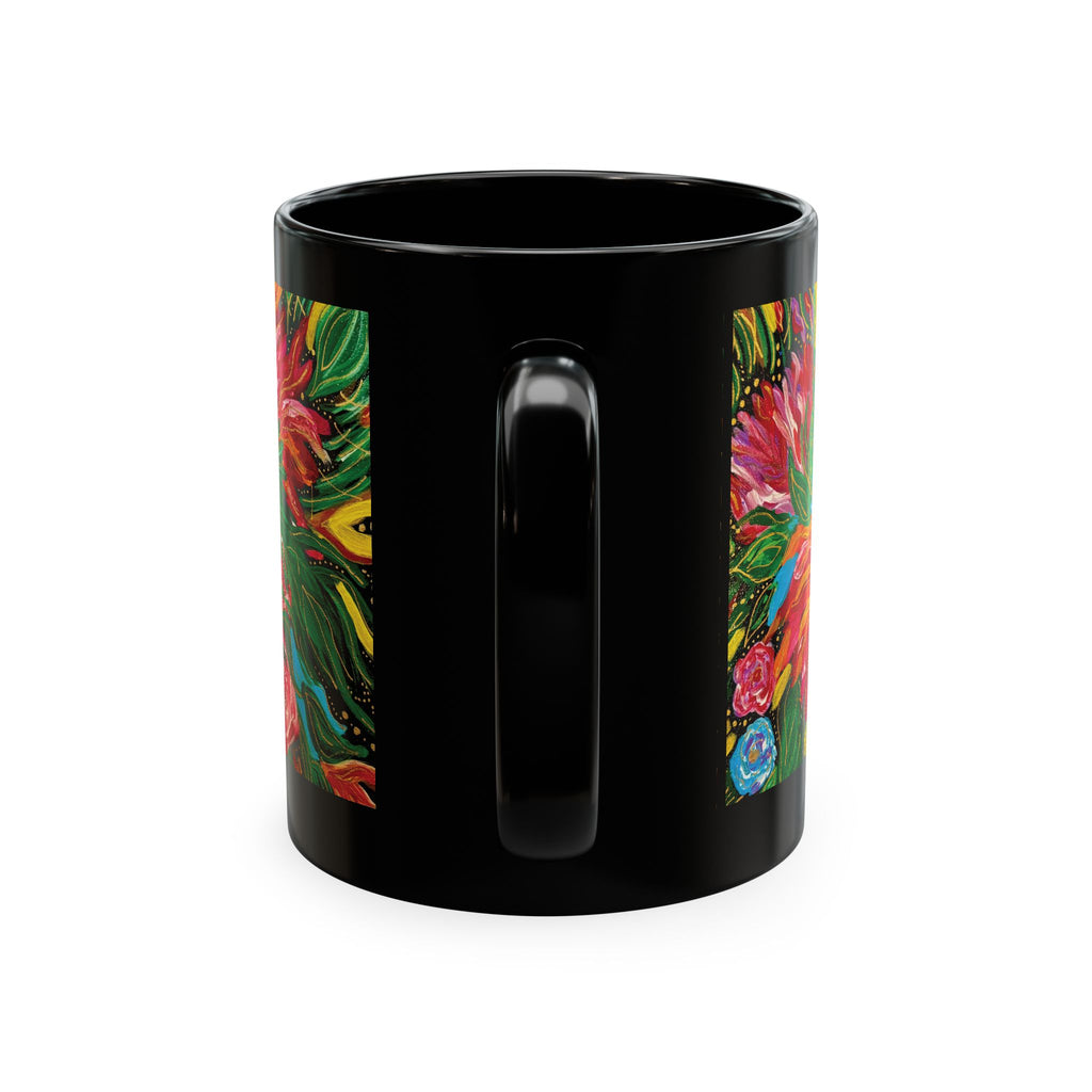 Vibrant Tropical Floral Traditional Ceramic Mug