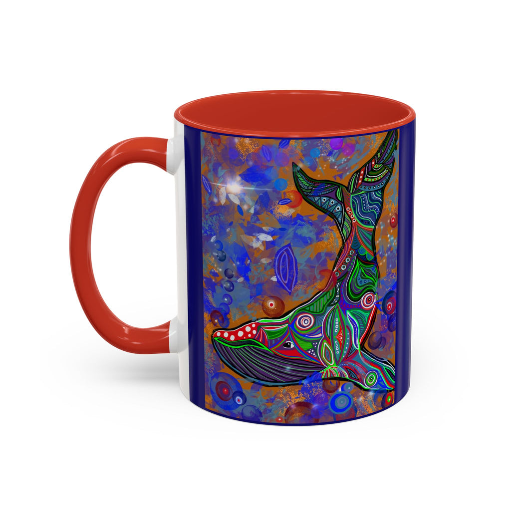 Colorful Whale Accent Coffee Mug