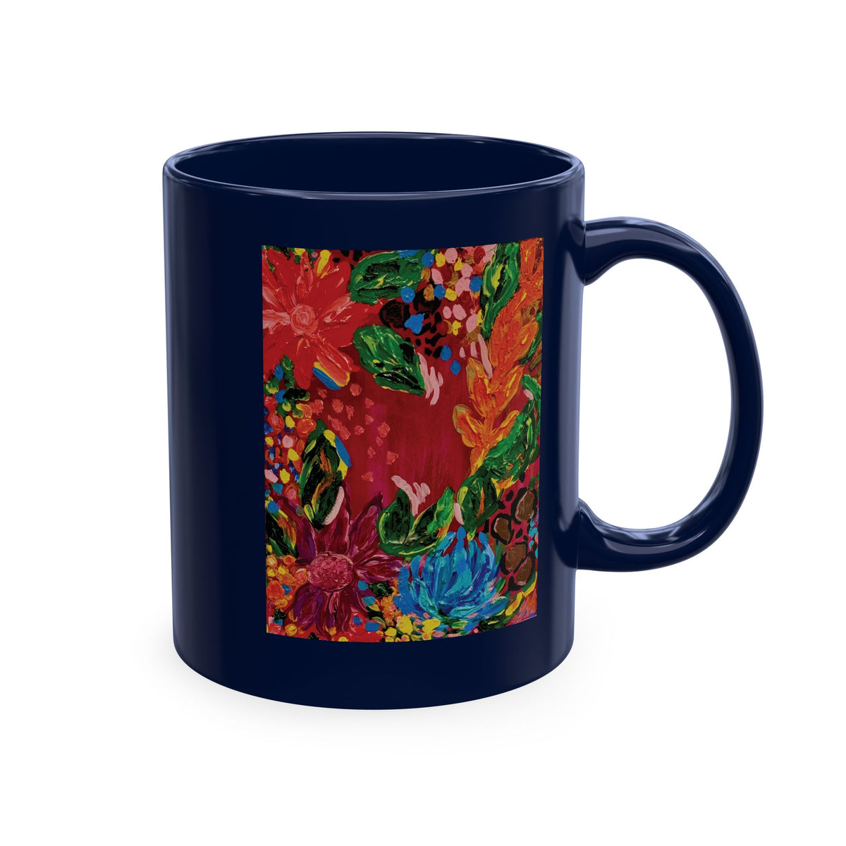 Floral Fiesta Ceramic Mug — Colorful Garden Art Coffee Cup