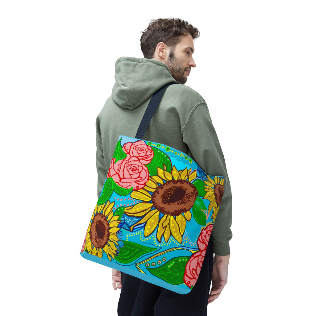 Sunflower & Rose Tote Bag
