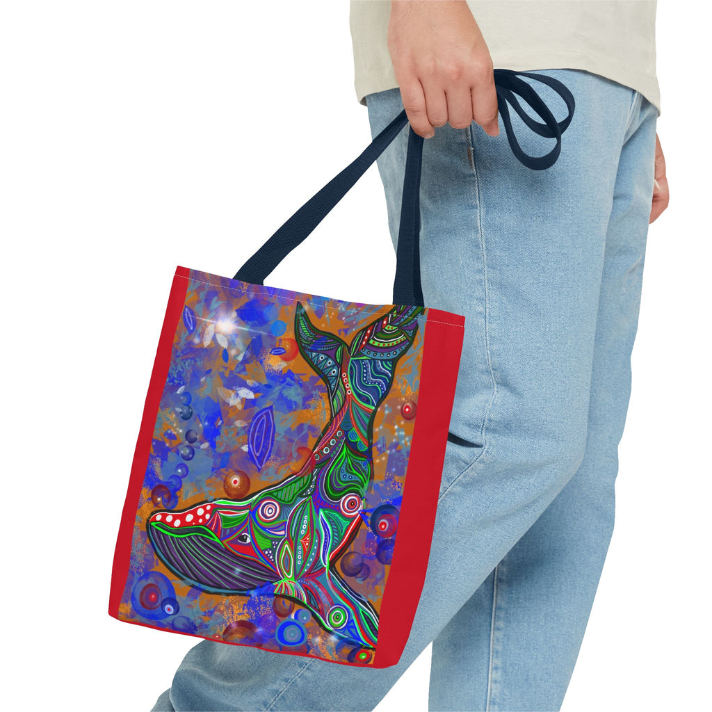 Colorful Whale Art Tote Bag - Eco-Friendly & Stylish Beach Accessory