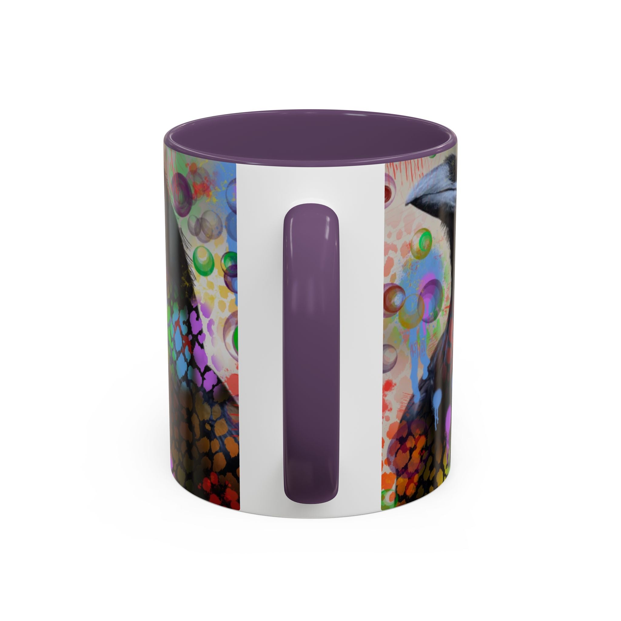 Crow Art Coffee Mug — Colorful Raven Accent Mug (11/15oz)