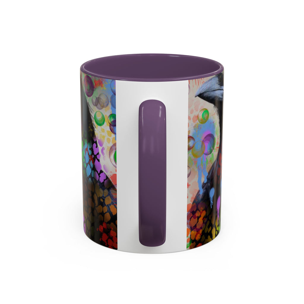 Crow Art Coffee Mug — Colorful Raven Accent Mug (11/15oz)