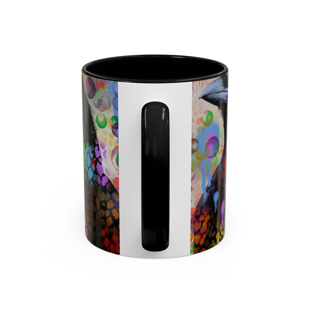 Crow Art Coffee Mug — Colorful Raven Accent Mug (11/15oz)