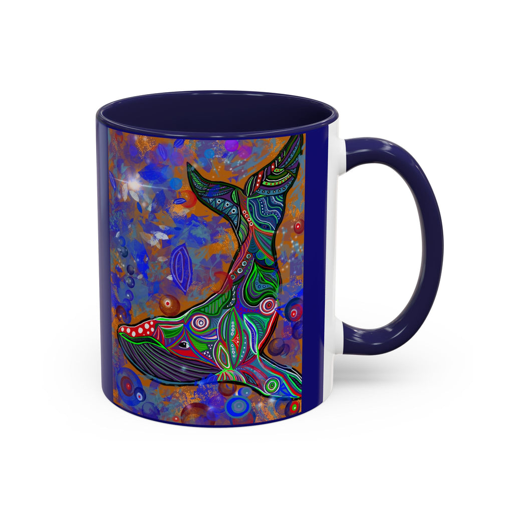 Colorful Whale Accent Coffee Mug