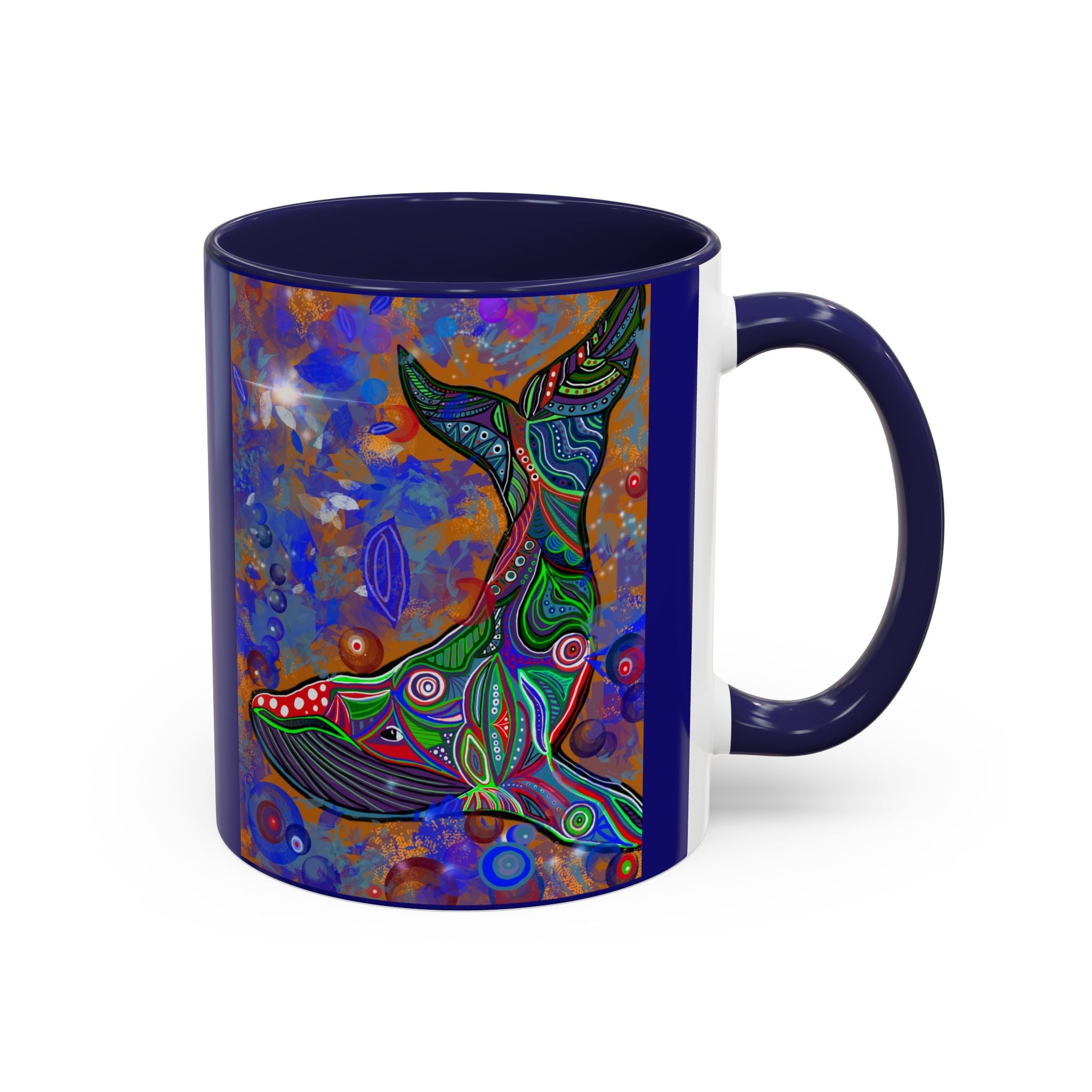 Colorful Whale Accent Coffee Mug