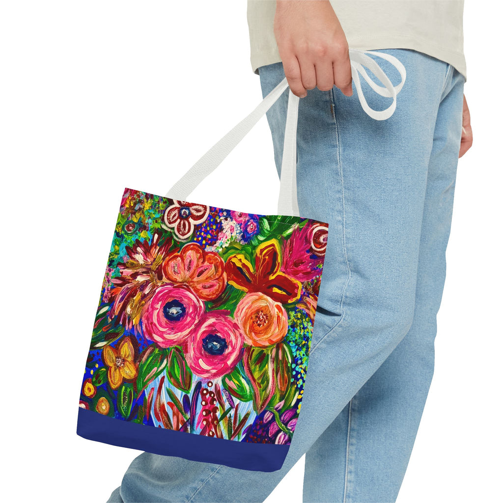Floral Burst Tote Bag – Colorful Hand-Painted Garden Print AOP