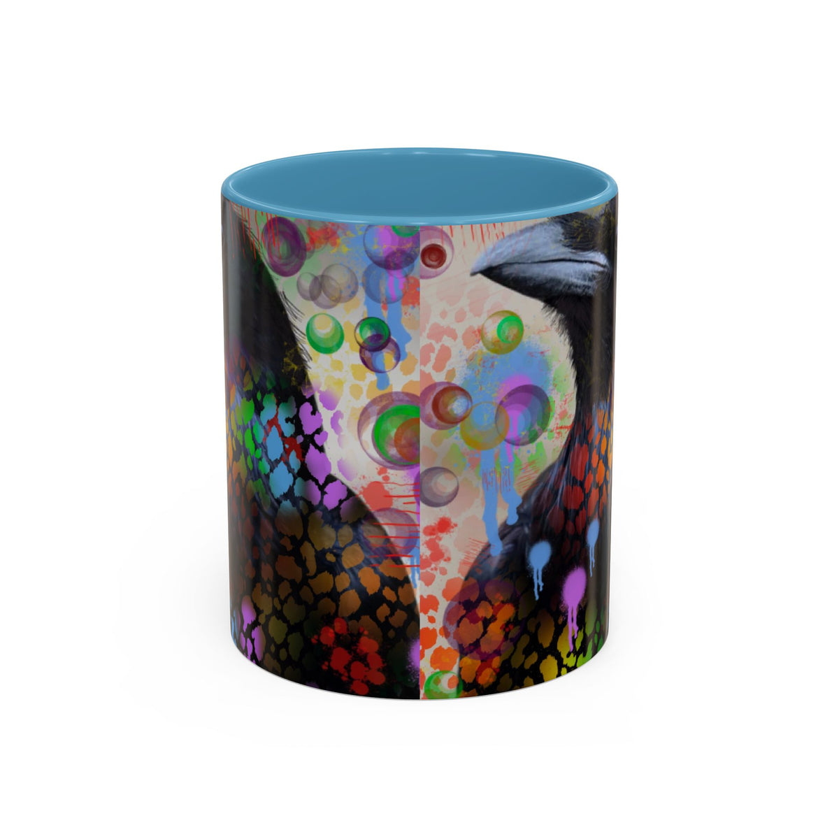 Crow Art Coffee Mug — Colorful Raven Accent Mug (11/15oz)