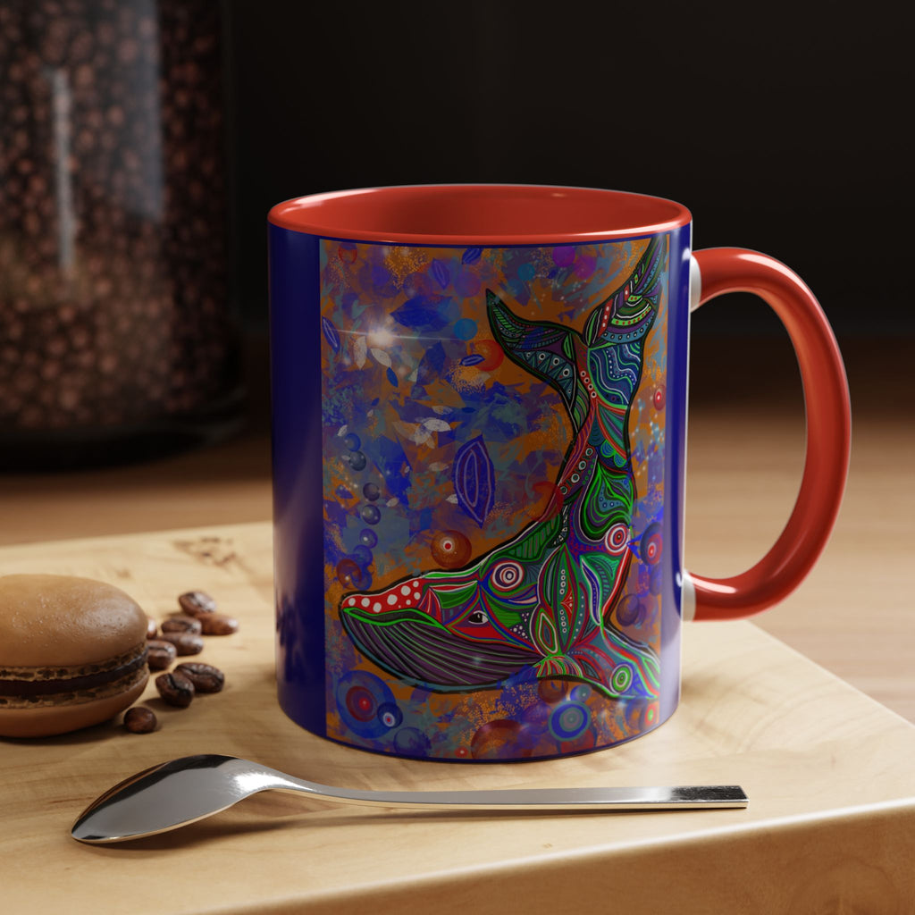 Colorful Whale Accent Coffee Mug