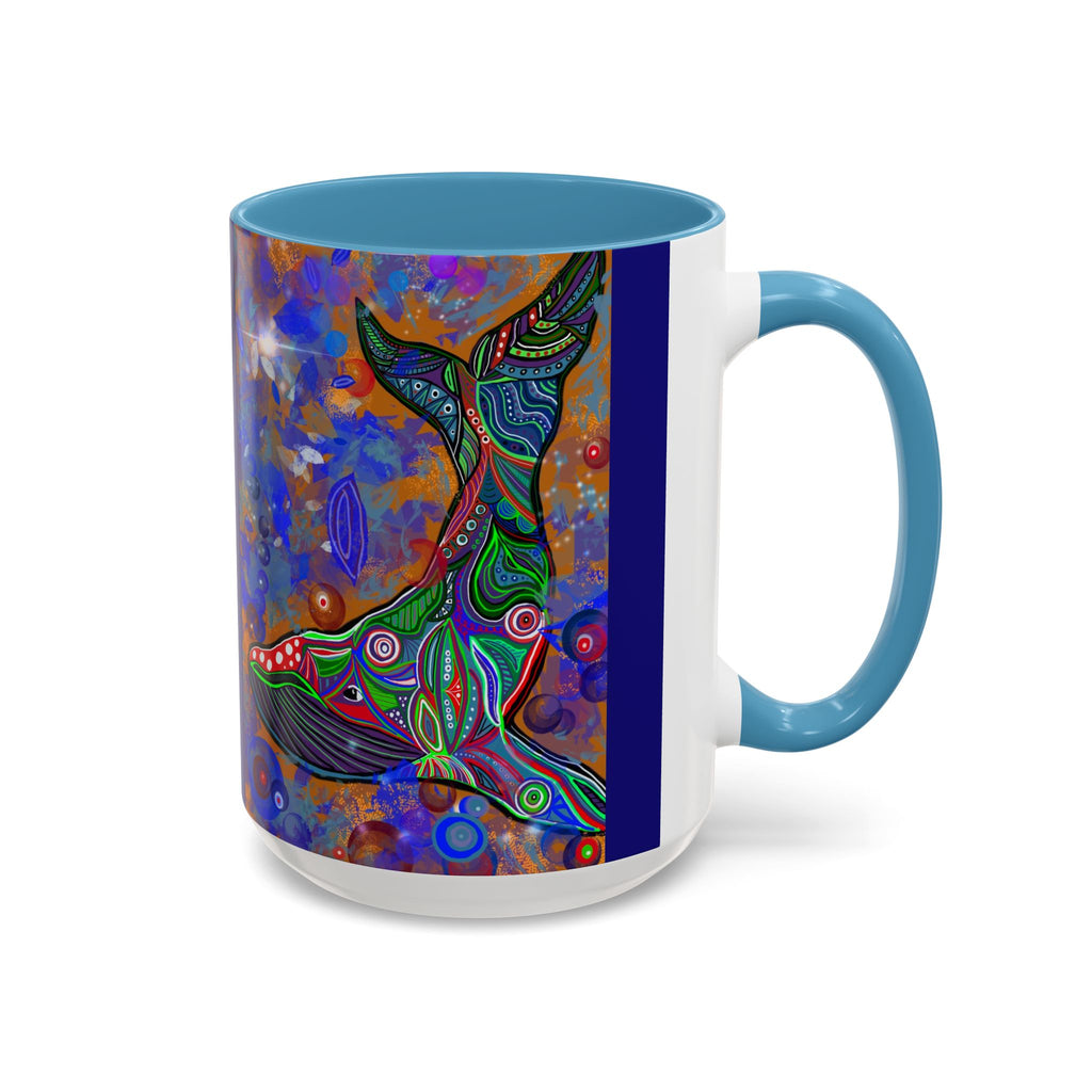Colorful Whale Accent Coffee Mug