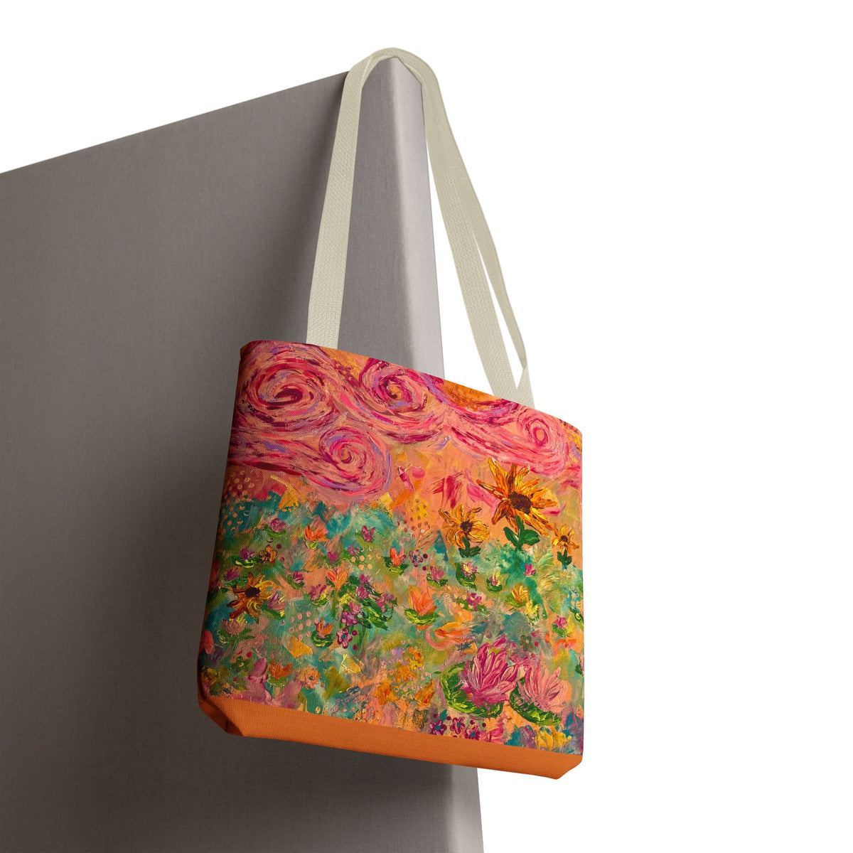 Floral Art Tote Bag — Colorful Impressionist Garden Print