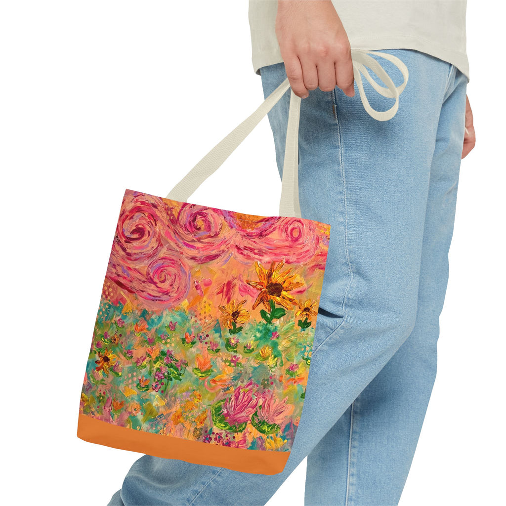 Floral Art Tote Bag — Colorful Impressionist Garden Print