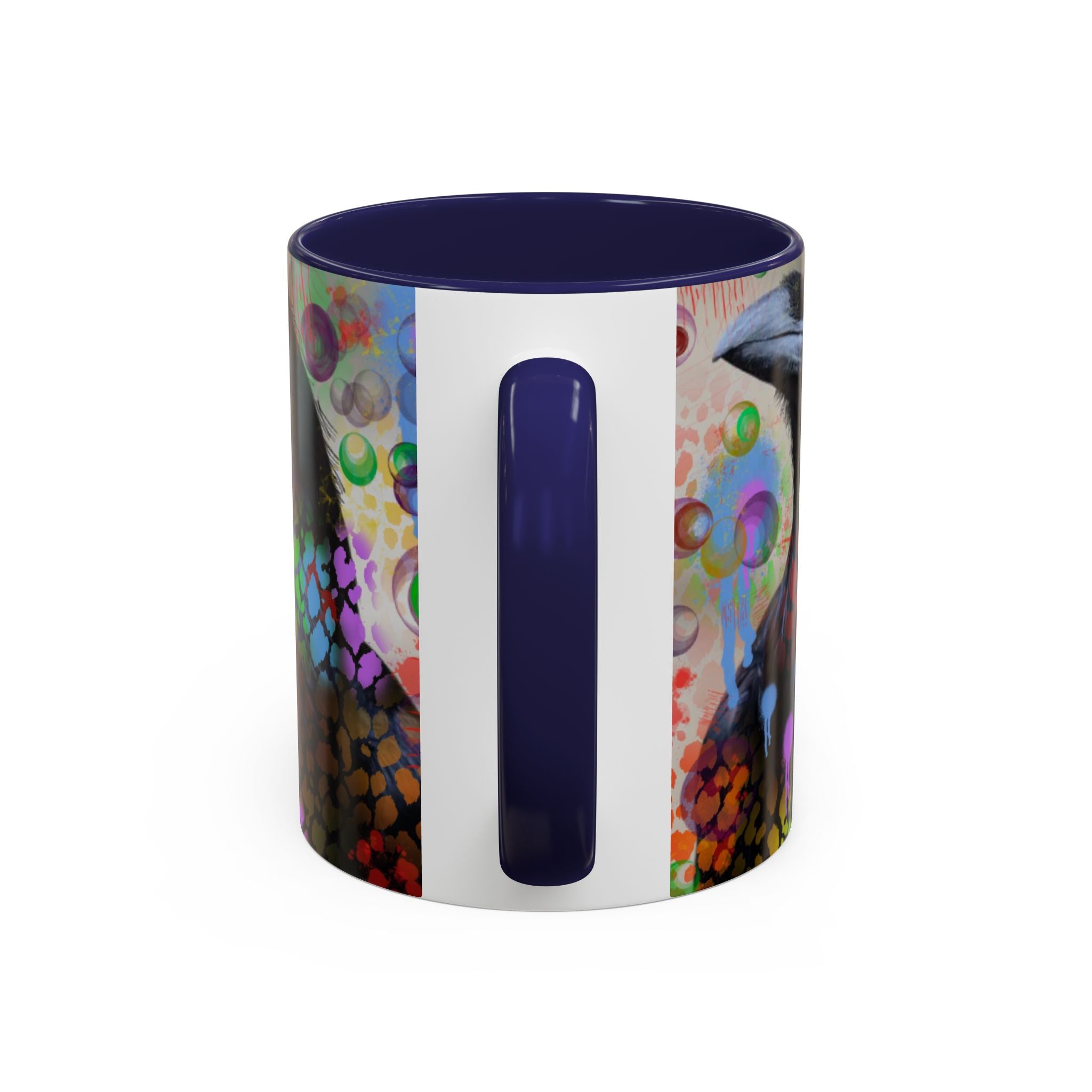 Crow Art Coffee Mug — Colorful Raven Accent Mug (11/15oz)