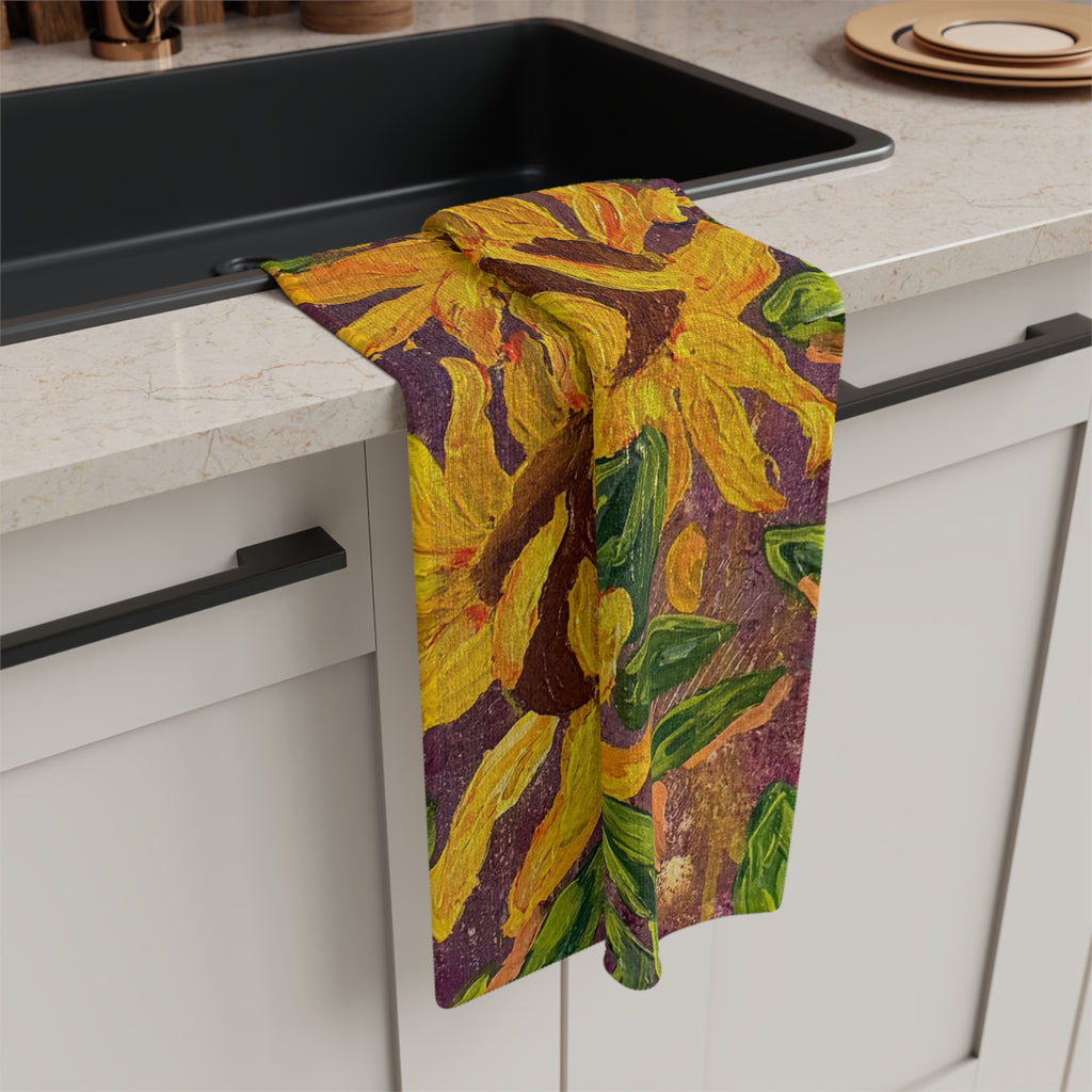 Sunflower Brushstroke Tea Towel