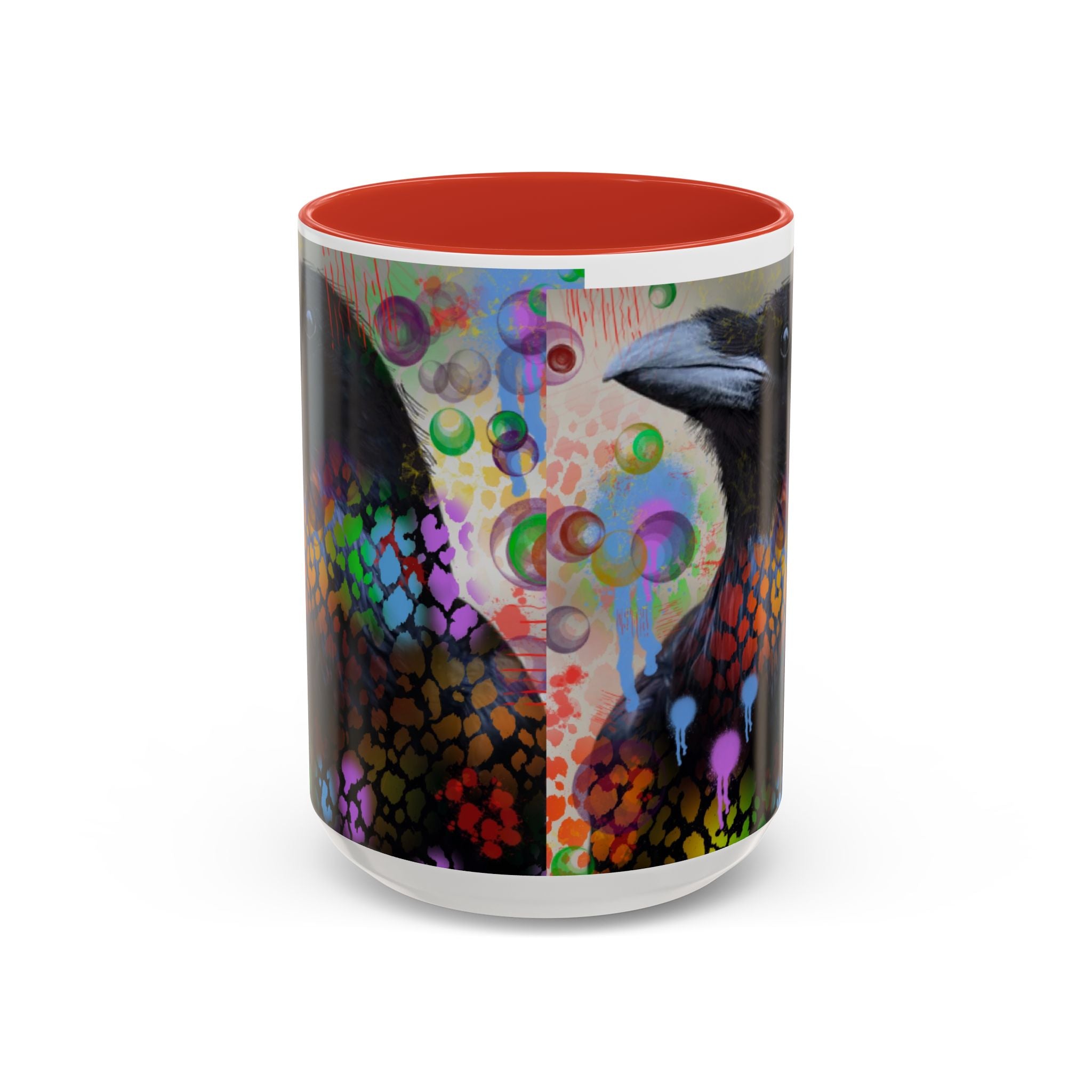 Crow Art Coffee Mug — Colorful Raven Accent Mug (11/15oz)