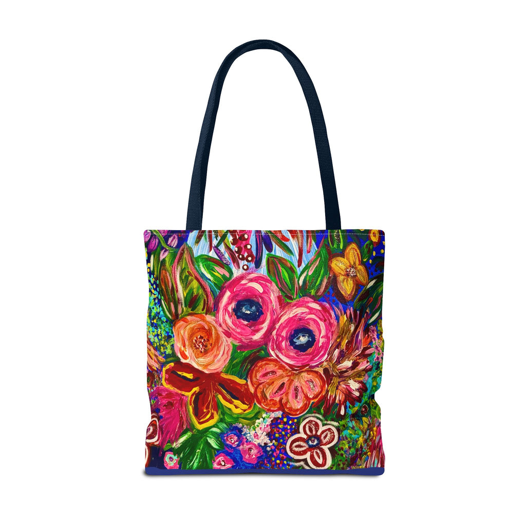 Floral Burst Tote Bag – Colorful Hand-Painted Garden Print AOP