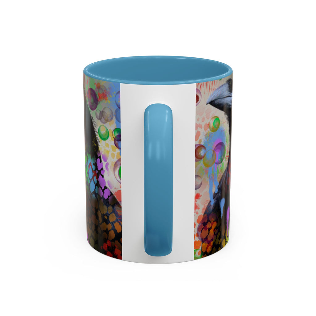 Crow Art Coffee Mug — Colorful Raven Accent Mug (11/15oz)