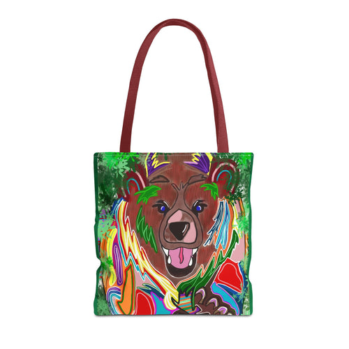 Colorful Bear Graphic Tote Bag - Eco-Friendly and Stylish
