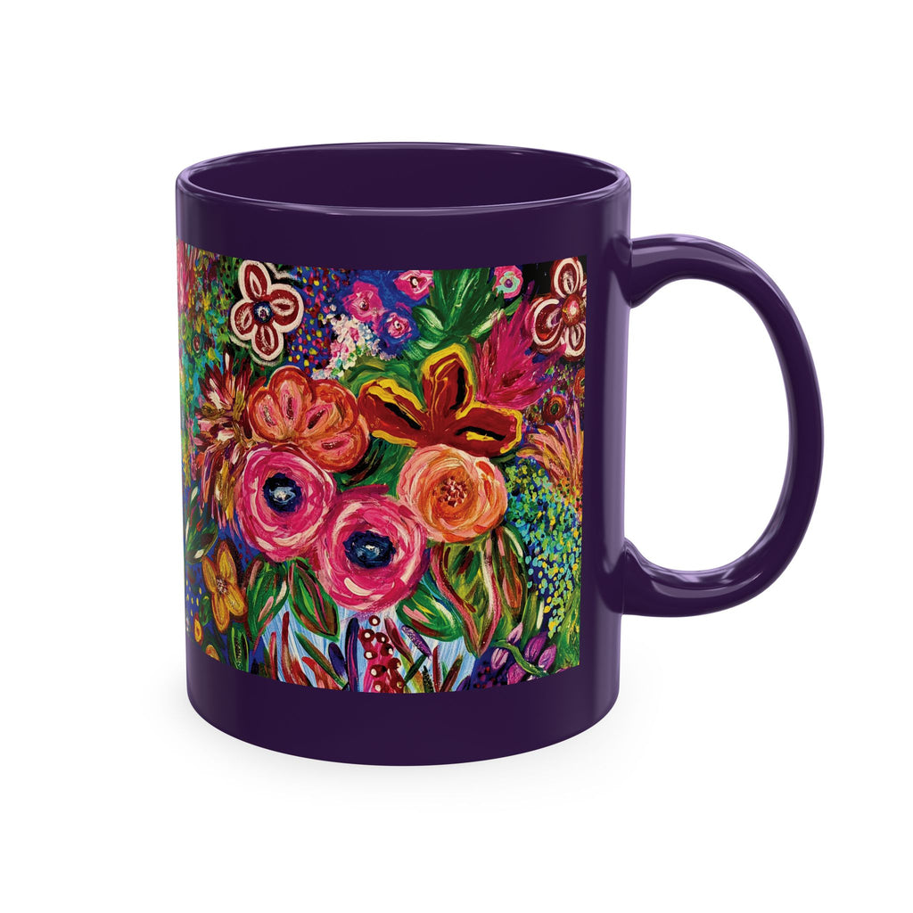 Vibrant Floral Garden Art Coffee Cup
