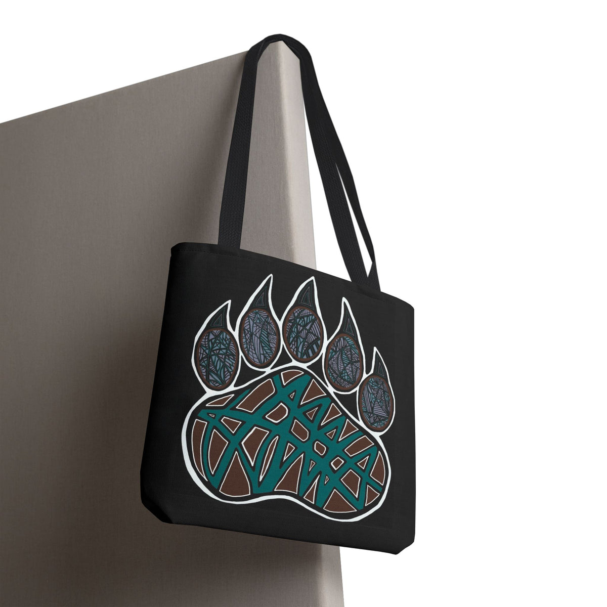 Bear Paw Abstract Art Tote Bag