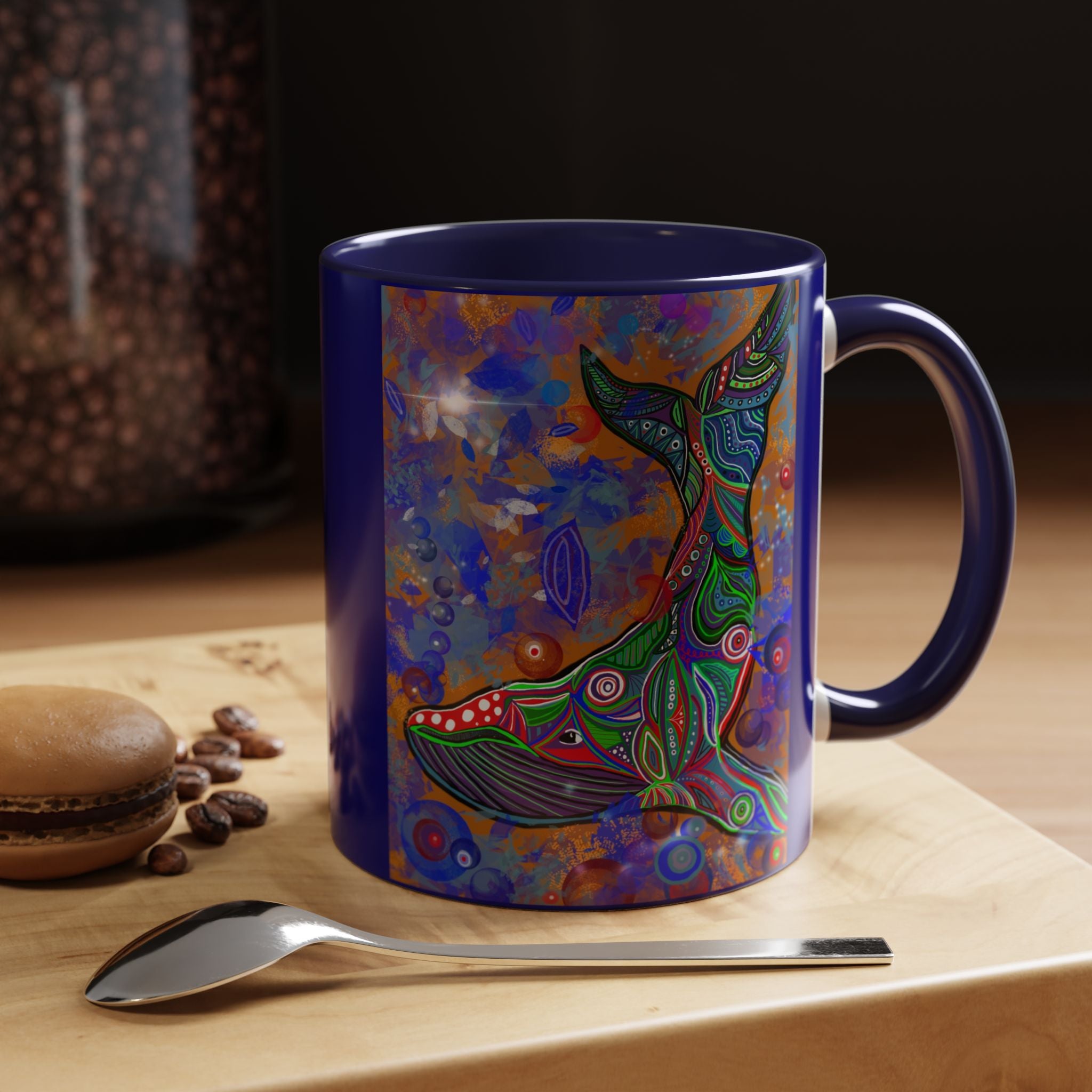 Colorful Whale Accent Coffee Mug