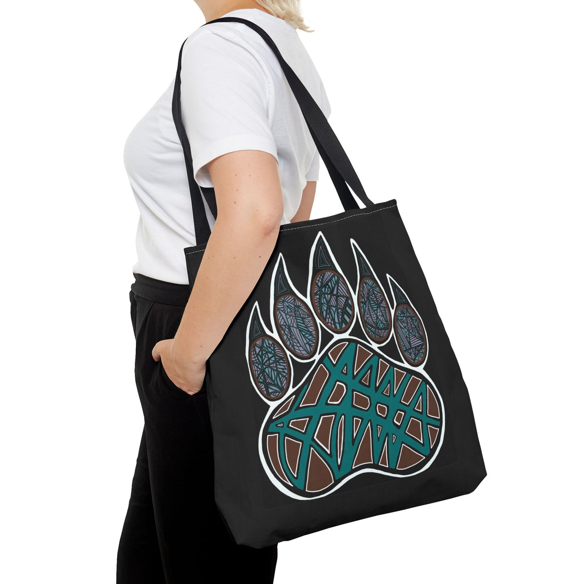 Bear Paw Abstract Art Tote Bag