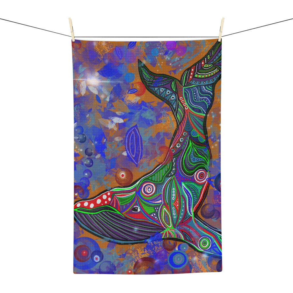Whimsical Whale  Microfiber Tea Towel