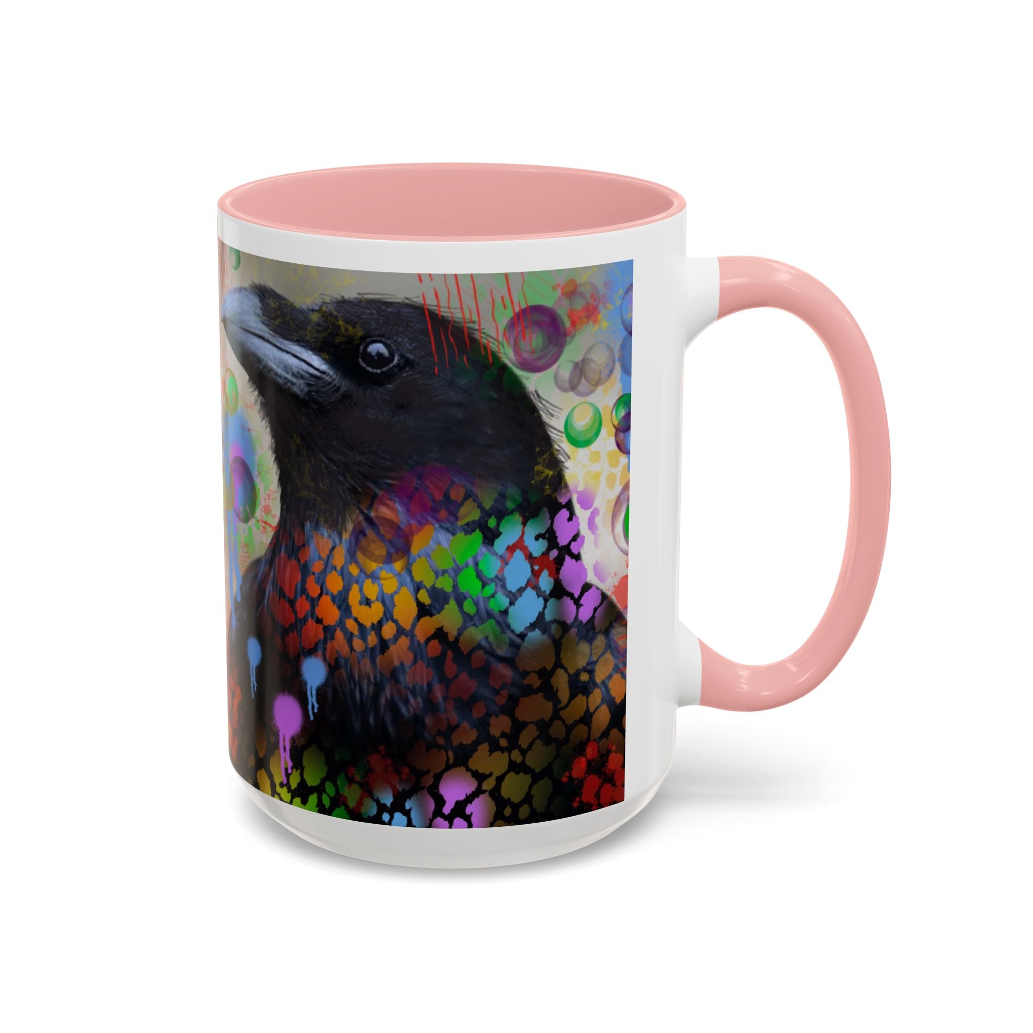 Crow Art Coffee Mug — Colorful Raven Accent Mug (11/15oz)