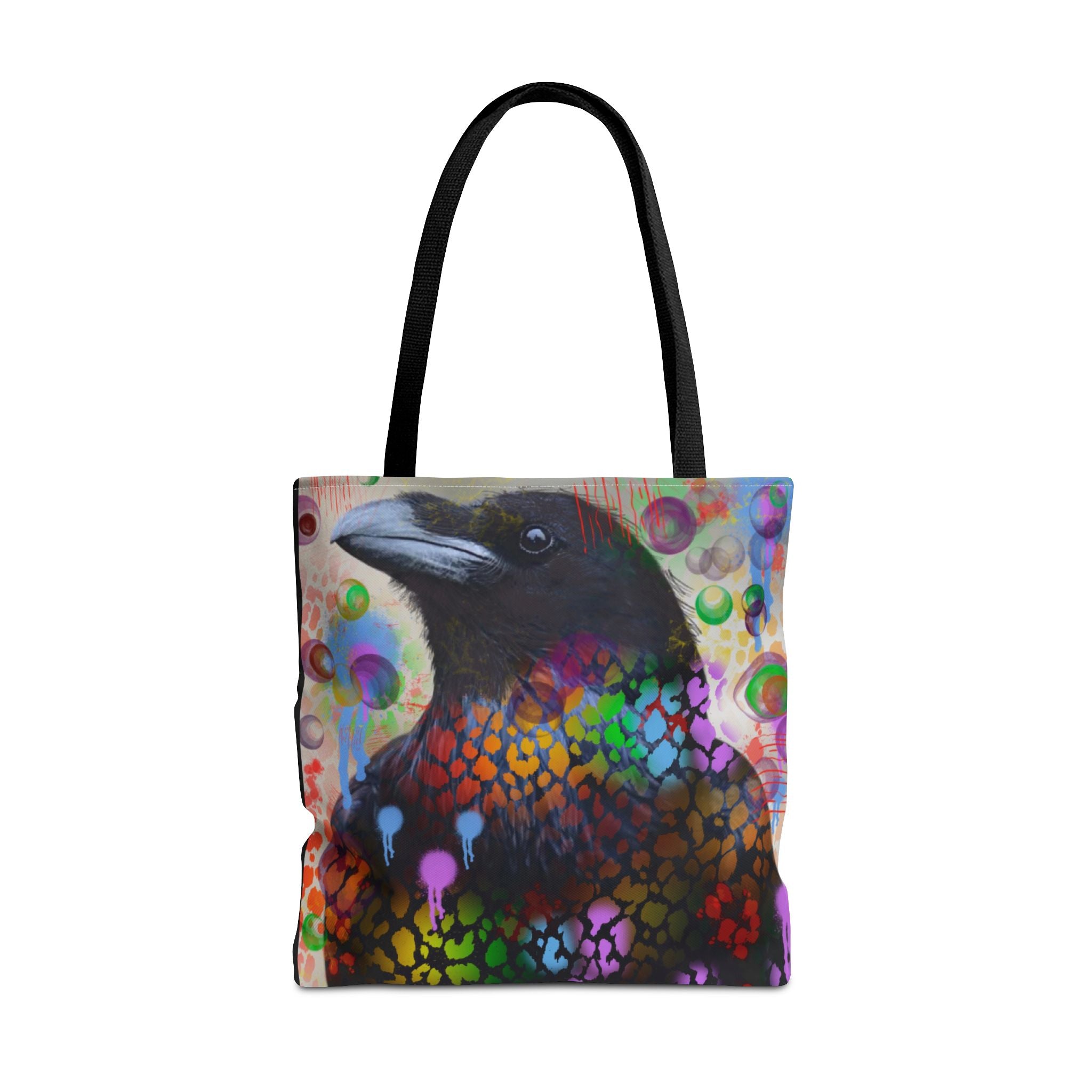 Colorful Raven Tote Bag - Stylish Artful Design for Nature Enthusiasts