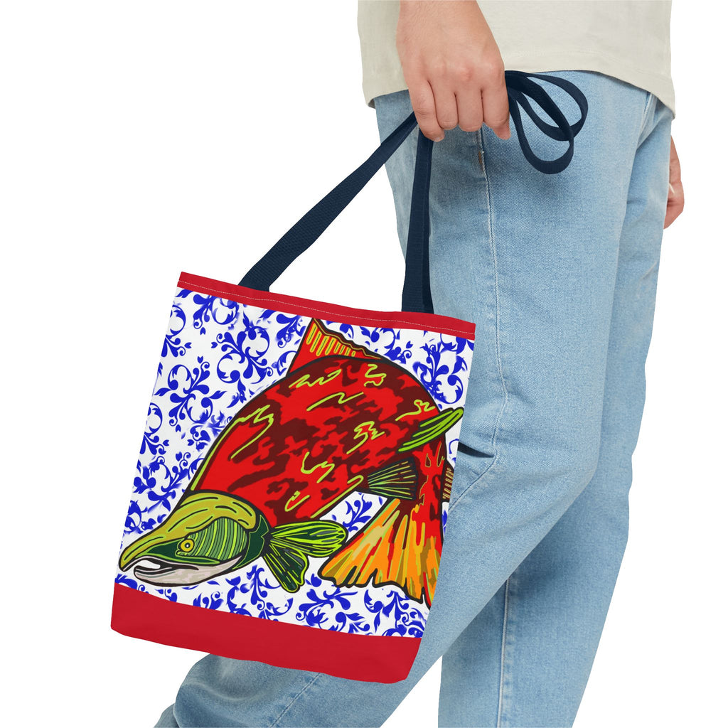 Salmon Art Tote Bag -  For Fishing Lovers Enthusiasts