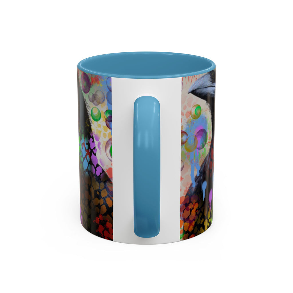 Crow Art Coffee Mug — Colorful Raven Accent Mug (11/15oz)