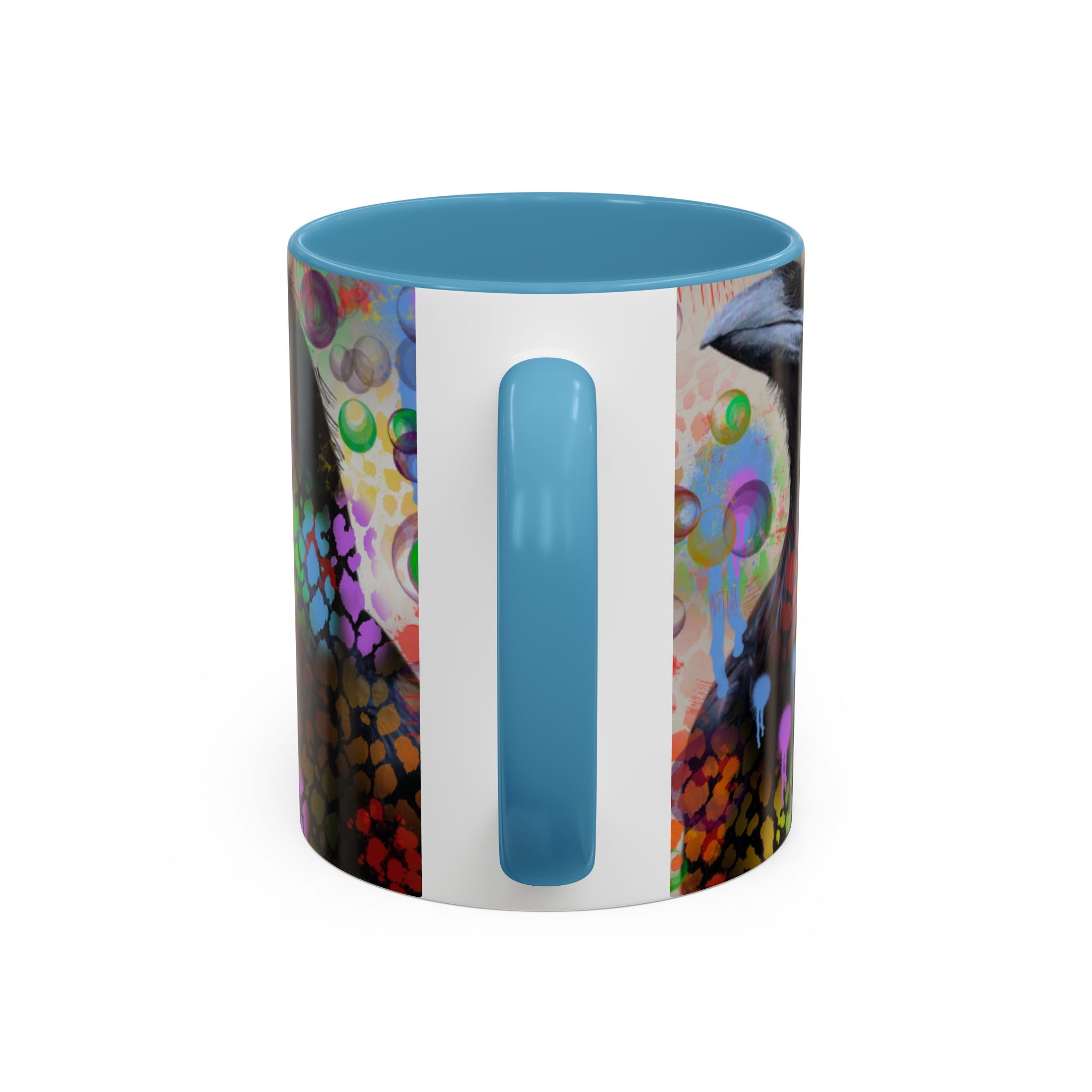 Crow Art Coffee Mug — Colorful Raven Accent Mug (11/15oz)