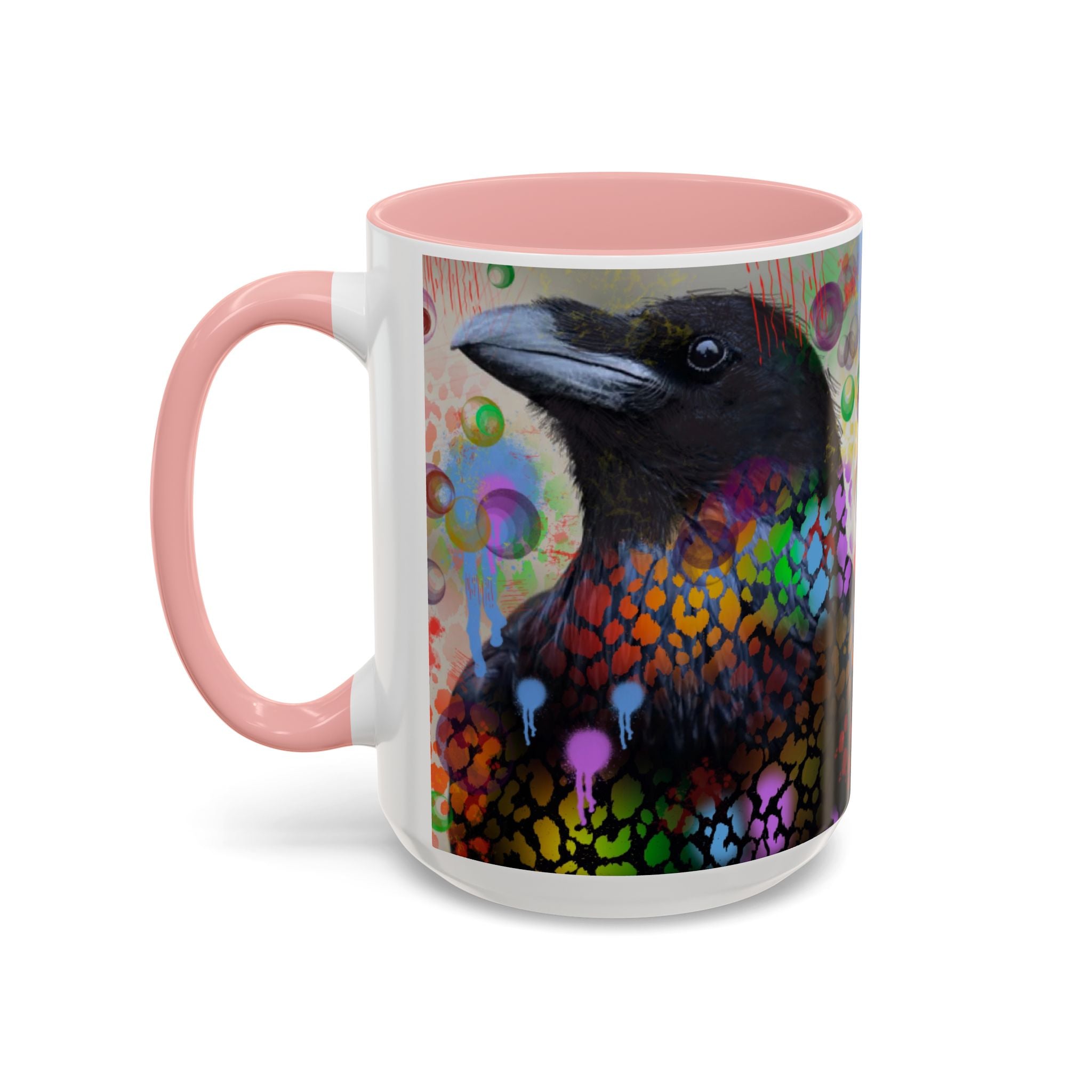 Crow Art Coffee Mug — Colorful Raven Accent Mug (11/15oz)