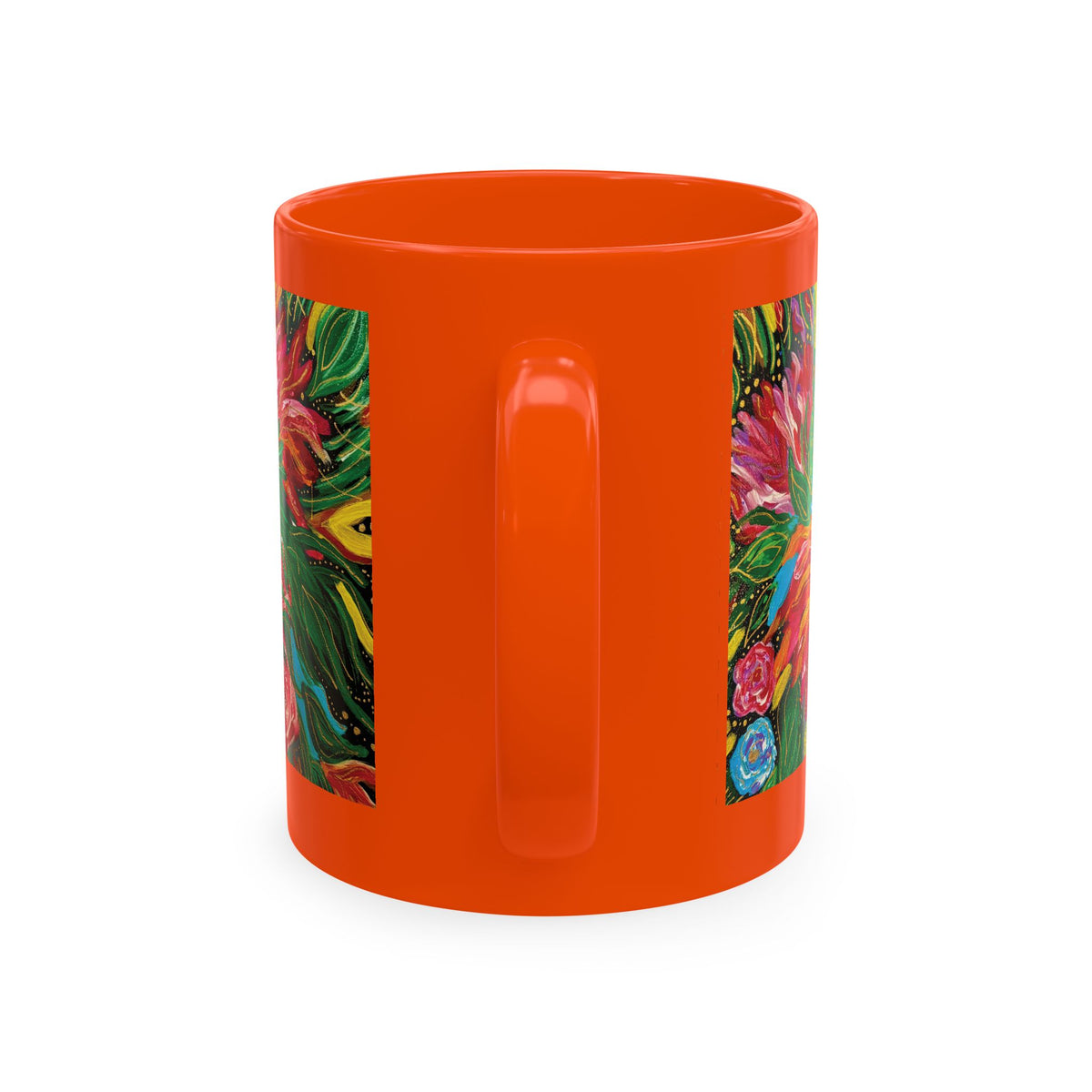 Vibrant Tropical Floral Traditional Ceramic Mug