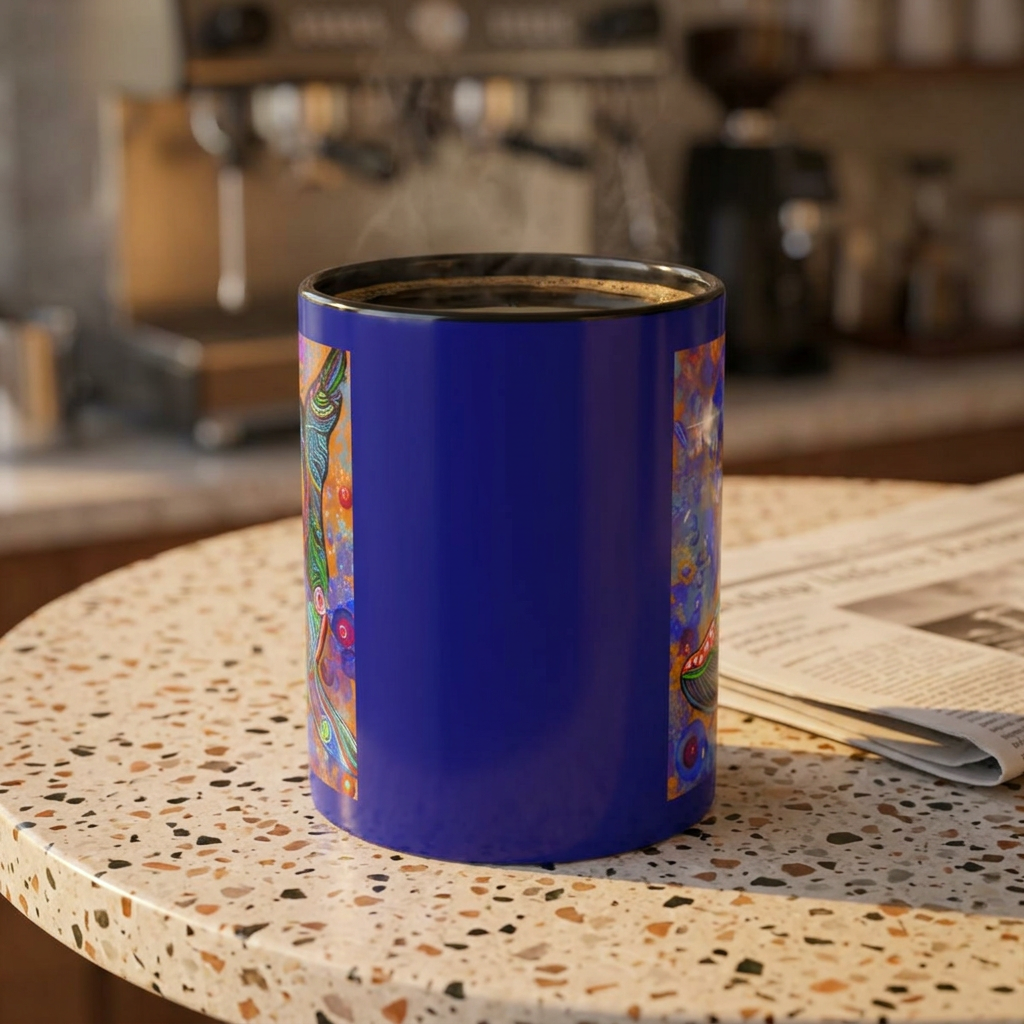 Colorful Whale Accent Coffee Mug