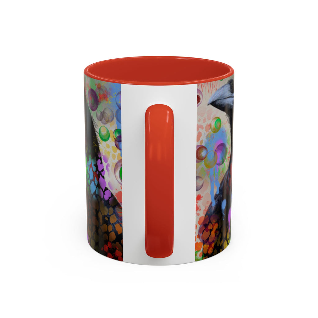 Crow Art Coffee Mug — Colorful Raven Accent Mug (11/15oz)