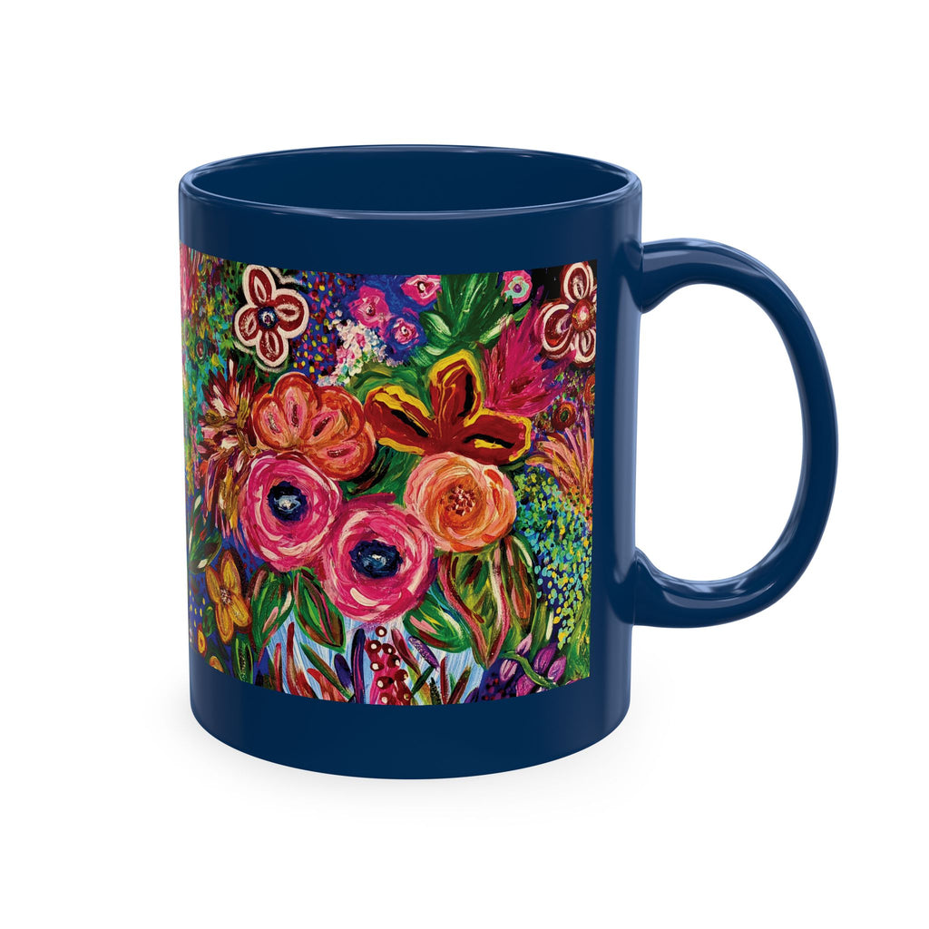 Vibrant Floral Garden Art Coffee Cup