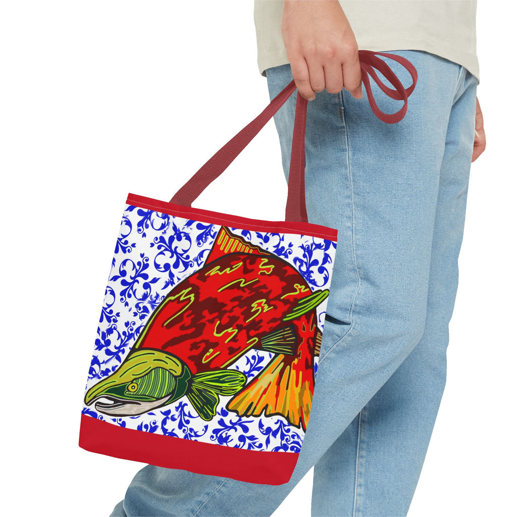 Salmon Art Tote Bag -  For Fishing Lovers Enthusiasts