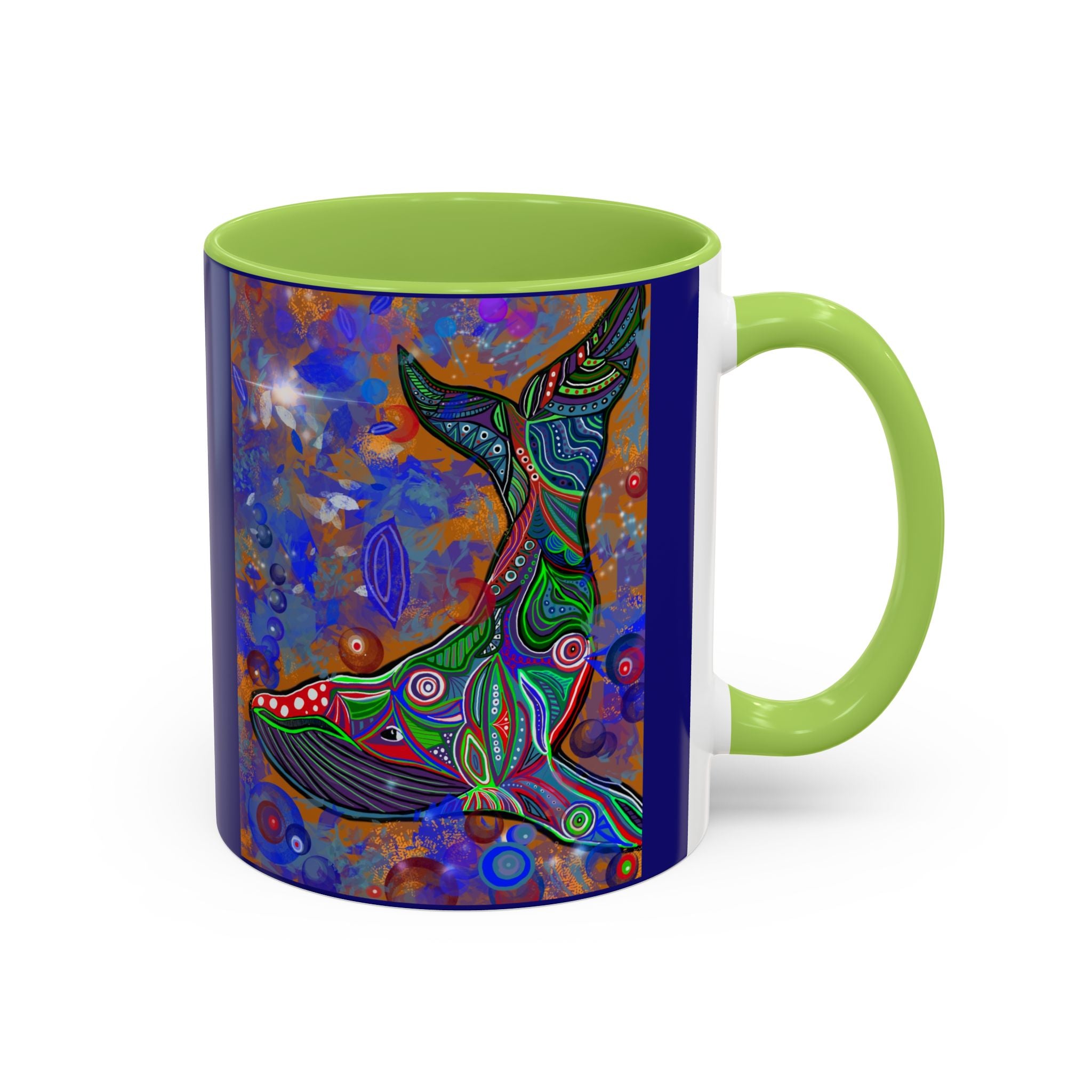 Colorful Whale Accent Coffee Mug