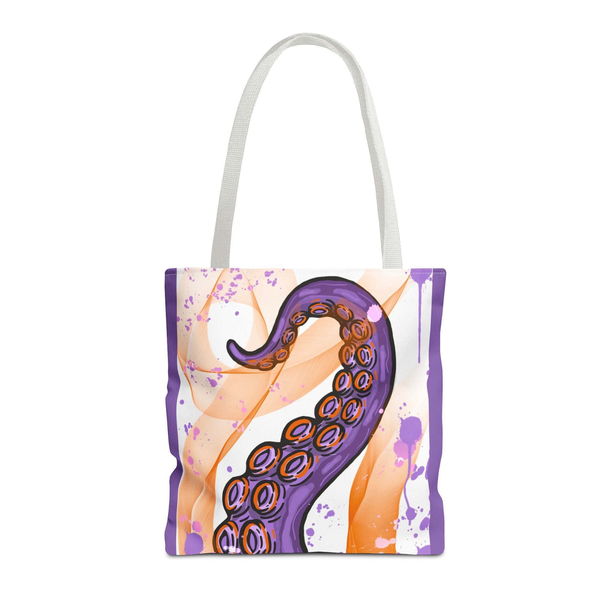 Vibrant Tentacle Art Tote Bag - Unique Purple Design for Ocean Lovers