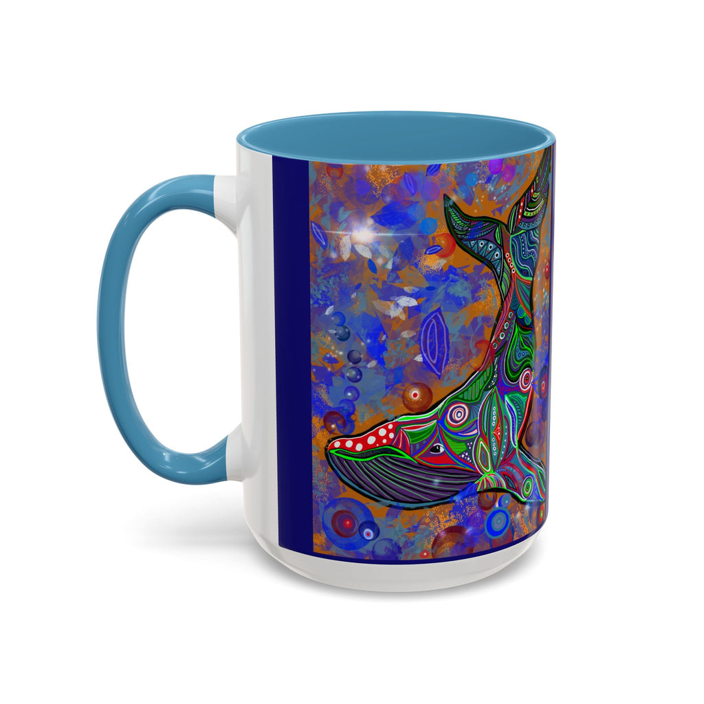 Colorful Whale Accent Coffee Mug