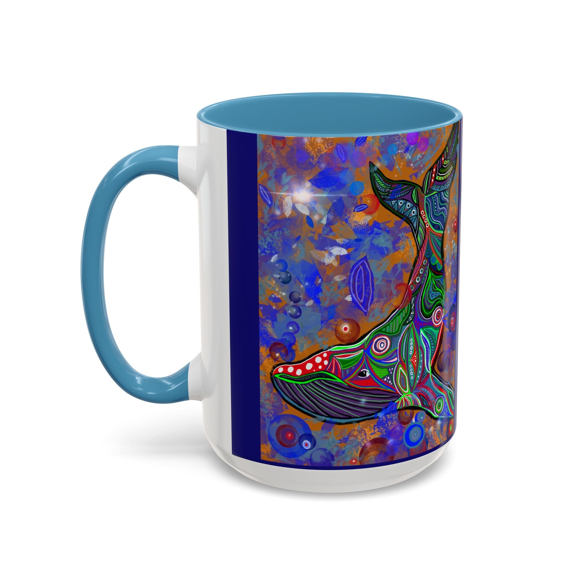 Colorful Whale Accent Coffee Mug
