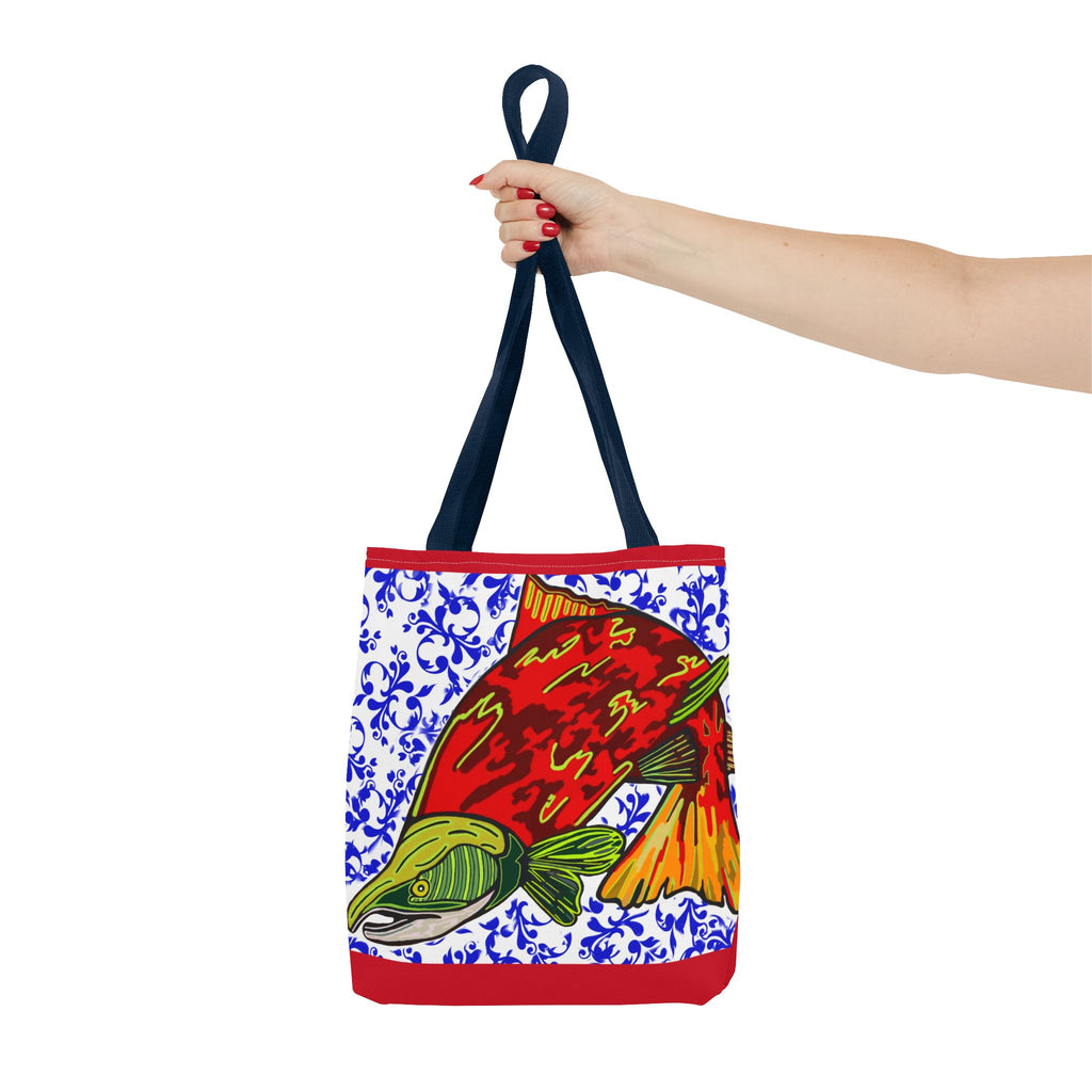 Salmon Art Tote Bag -  For Fishing Lovers Enthusiasts