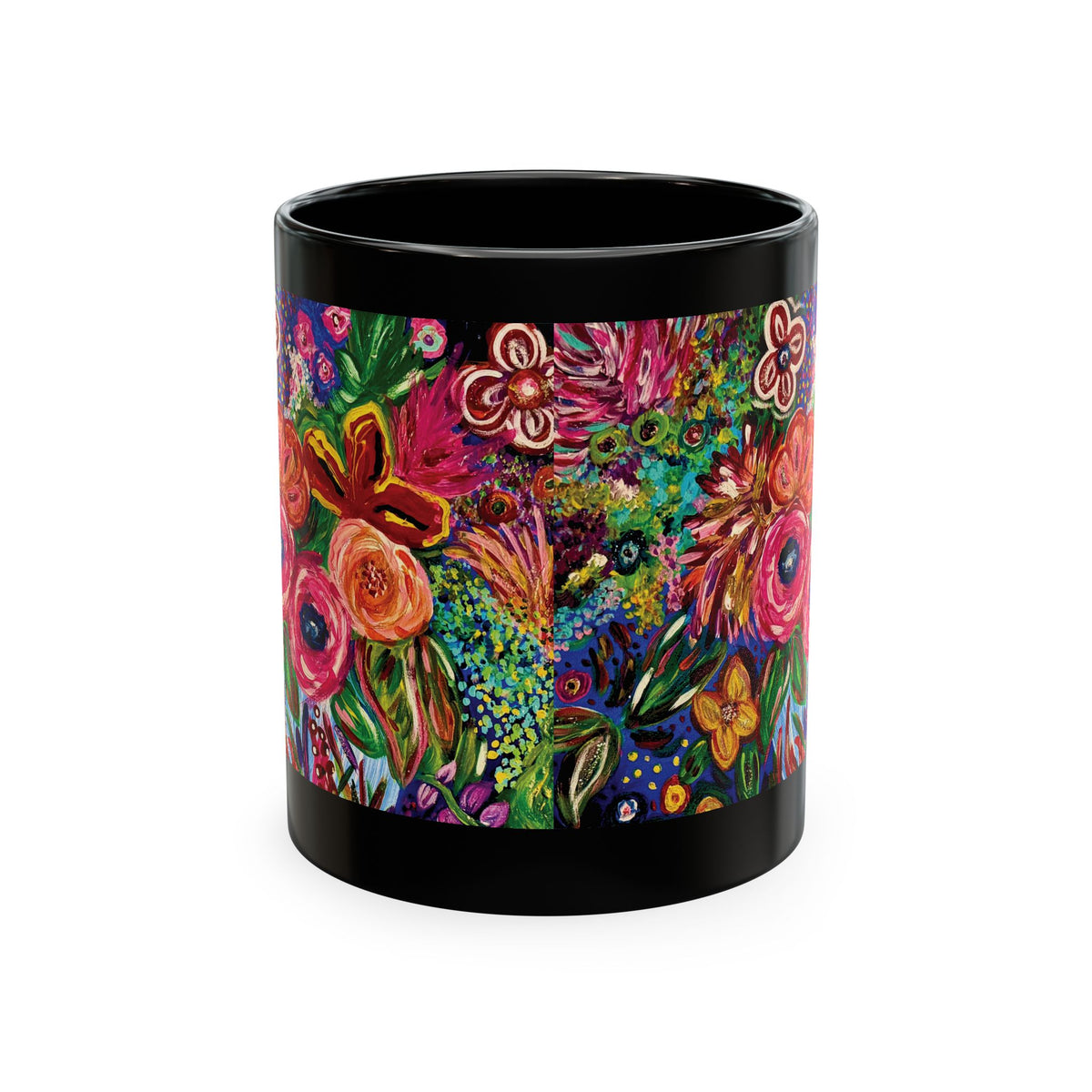 Vibrant Floral Garden Art Coffee Cup
