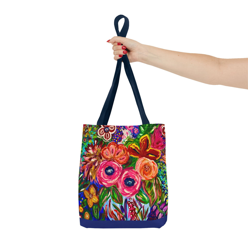 Floral Burst Tote Bag – Colorful Hand-Painted Garden Print AOP